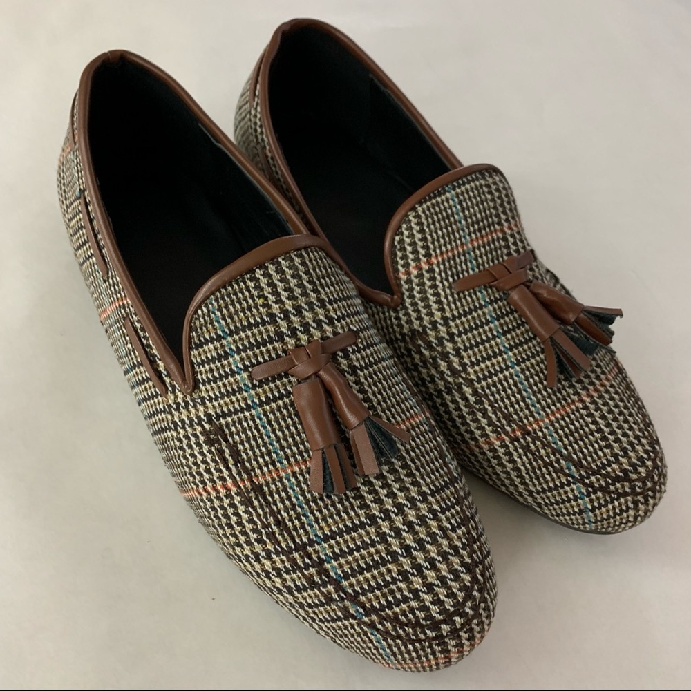 Saddle Brown Crosshatch Loafers men's size 9